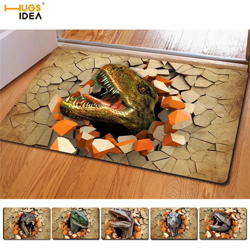 HUGSIDEA, крутые 3D ковры с изображением динозавра для гостиной, Tapis Chambre Enfant, Нескользящие домашние ковры, коврики для кухни и спальни