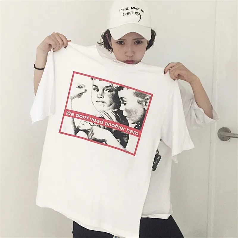 Плюс Размеры Мода ретро Для женщин футболка характер Футболка с принтом круглым