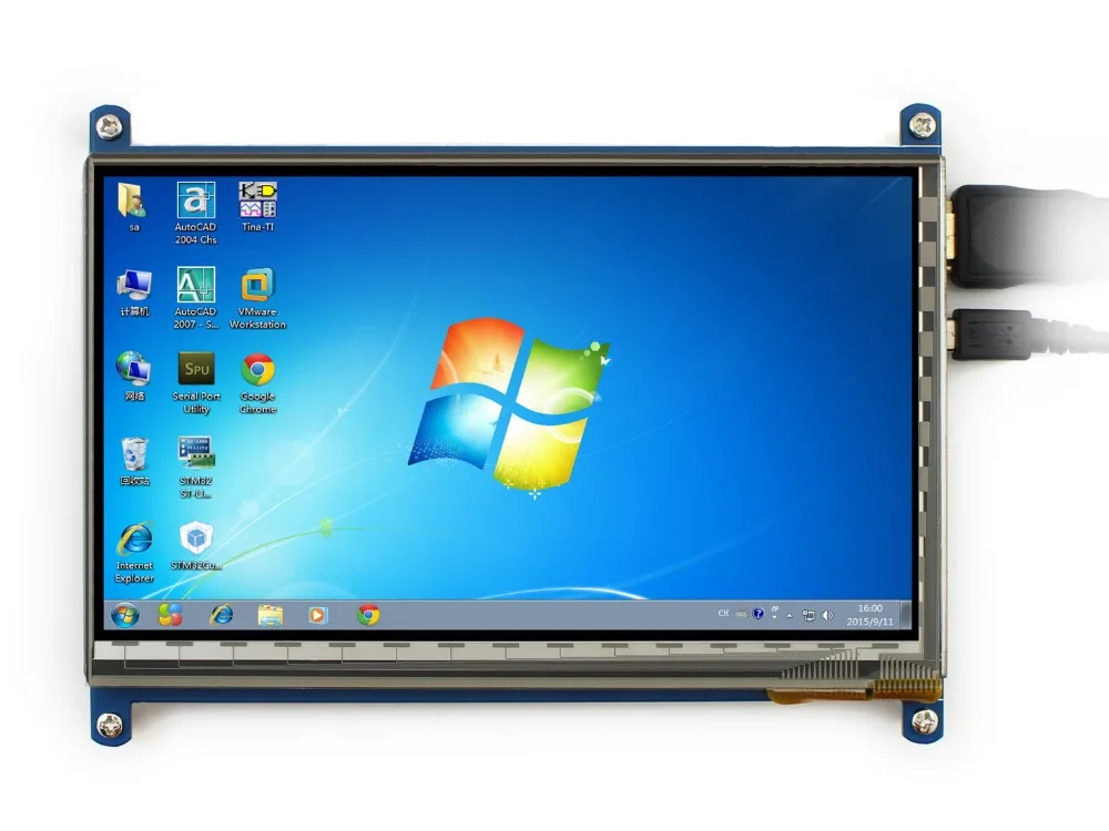 Module Waveshare Raspberry Pi 7inch Hdmi Lcd Rev.2.1 1024*600 Ips Touch Screen With Case For Rpi 2 B/3 B/ Banana Beaglebone B |