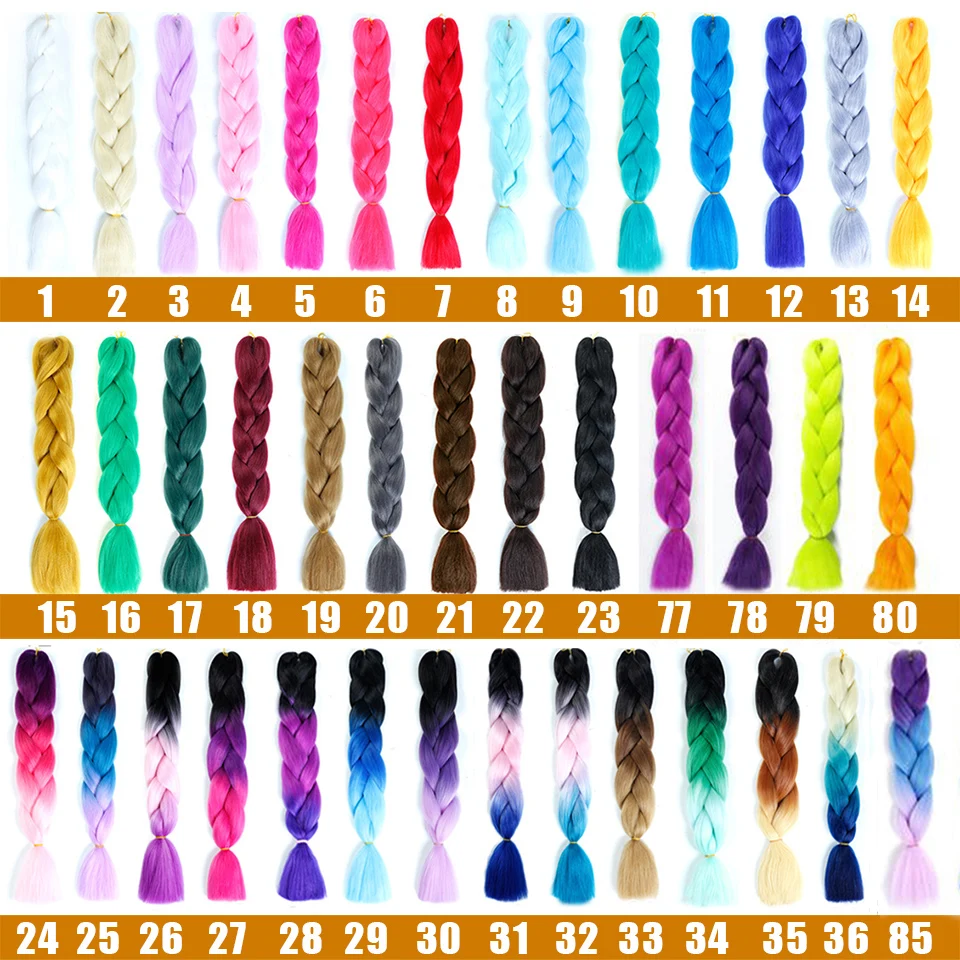 Synthetic Long Jumbo Braids Hair for Crochet Women Ombre Afro Box Braiding Extensions Headwear |