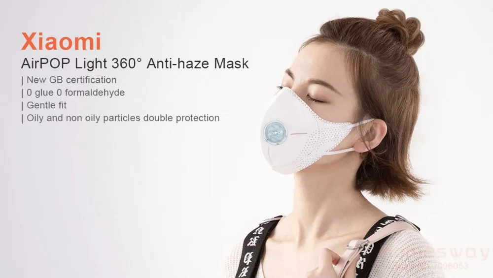 Xiaomi Mijia Airpop светильник на 360 градусов, воздушная одежда PM2.5, анти-Дымчатая маска для лица, регулируемое крепление для ушей, удобные маски для лица