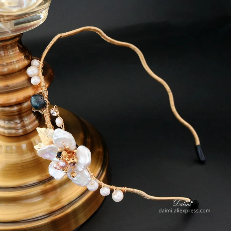 Женский обруч для волос DAIMI натуральный пресноводный жемчуг украшения |