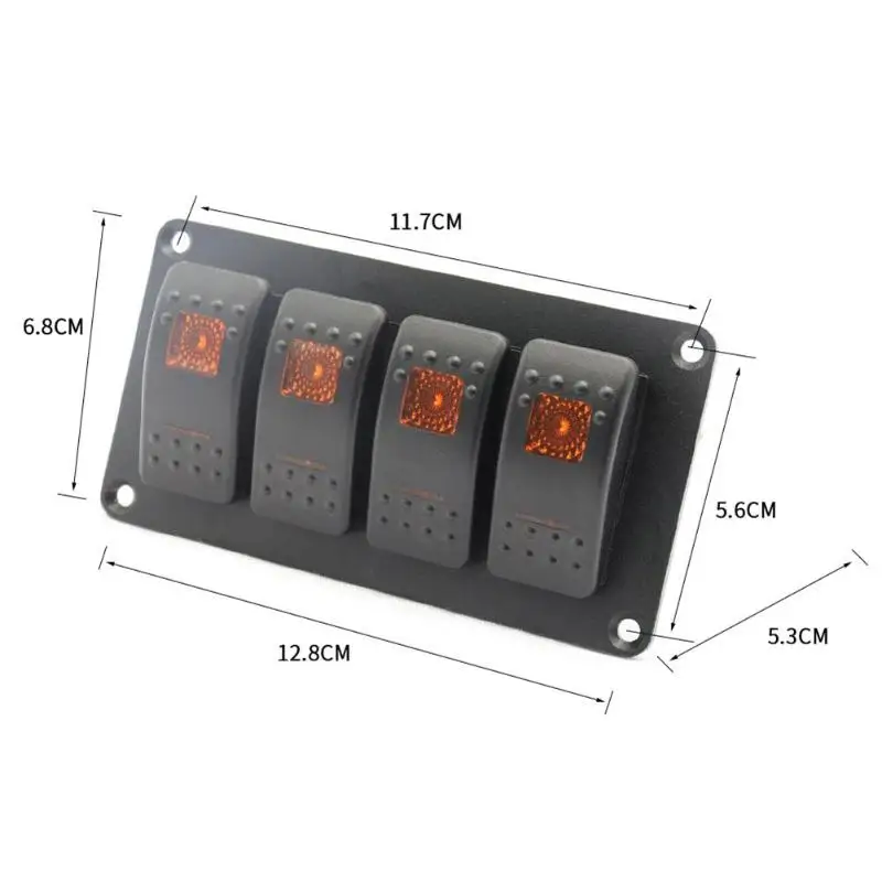 12 V/24 V морской лодки RV 4-Gang светодиодный на включения/выключения Кулисный пульт управления с помощью переключателя автомат защити цепи б/у