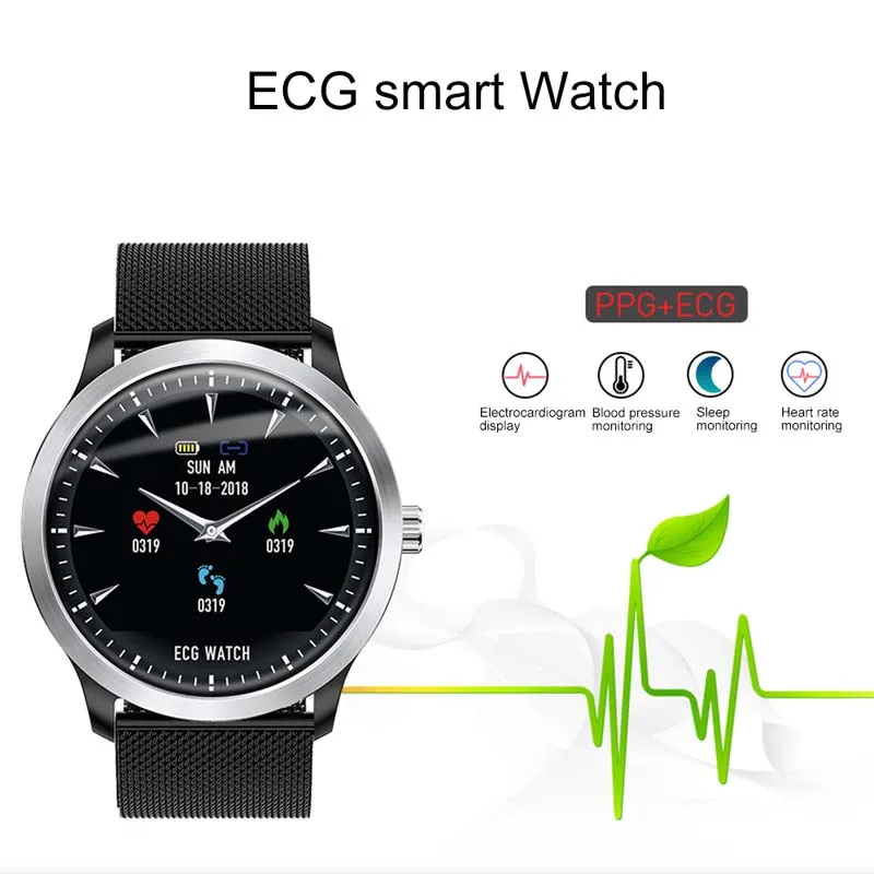 Цветные Смарт часы с ЖК дисплеем ЭКГ ФПГ смарт браслет фитнес трекер монитор