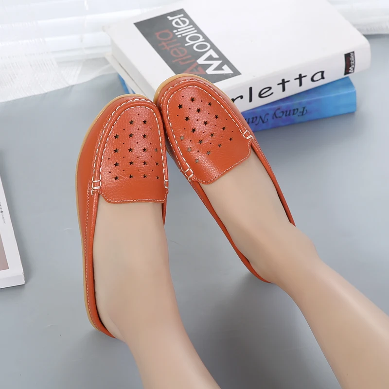 Женские Модные повседневные туфли на плоской подошве новые летние полые женские