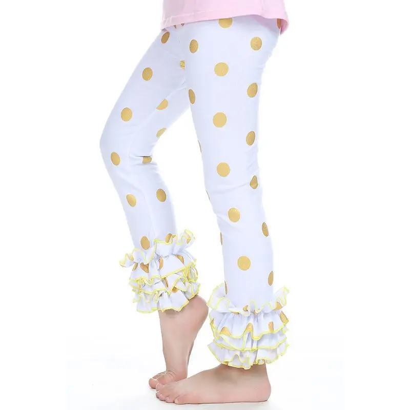 Оптовая продажа 10 шт./лот колготки для девочек мятно золотого цвета в горошек с