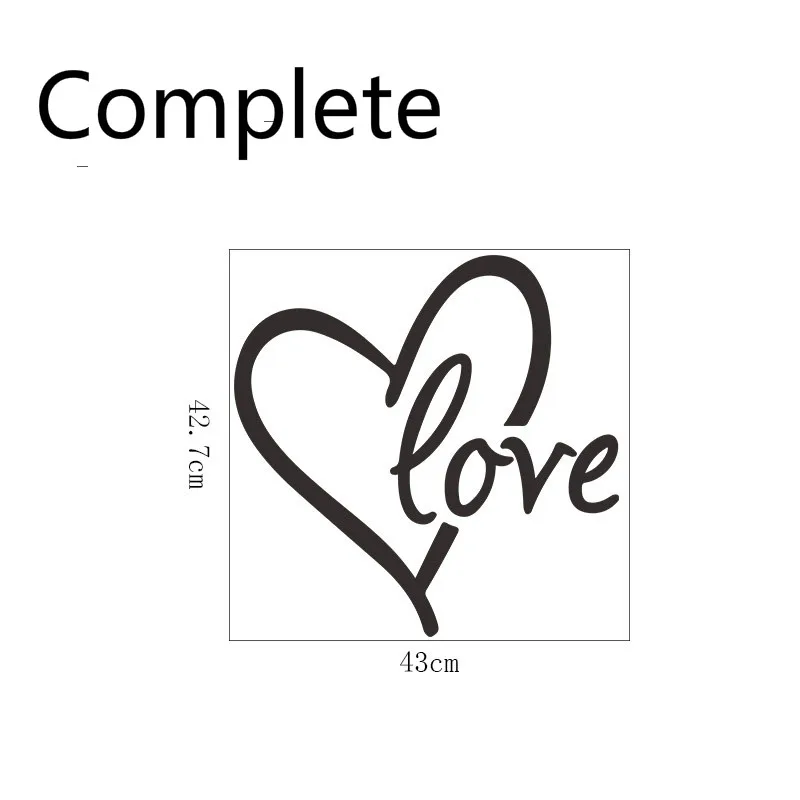 Романтичное любовное сердечко настенная надпись слова Наклейка виниловая