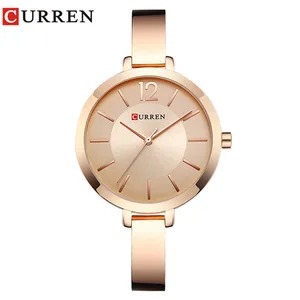 CURREN Top Luxury Brand Women Quartz Watch Ladies Rose Gold Wristwatches Dress Clock For Girl Relogio Feminino