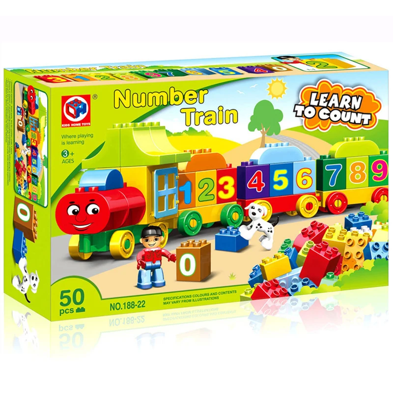 50 шт. Большой Размер Номера Поезд Строительные Блоки Количество Кирпичи Игрушки