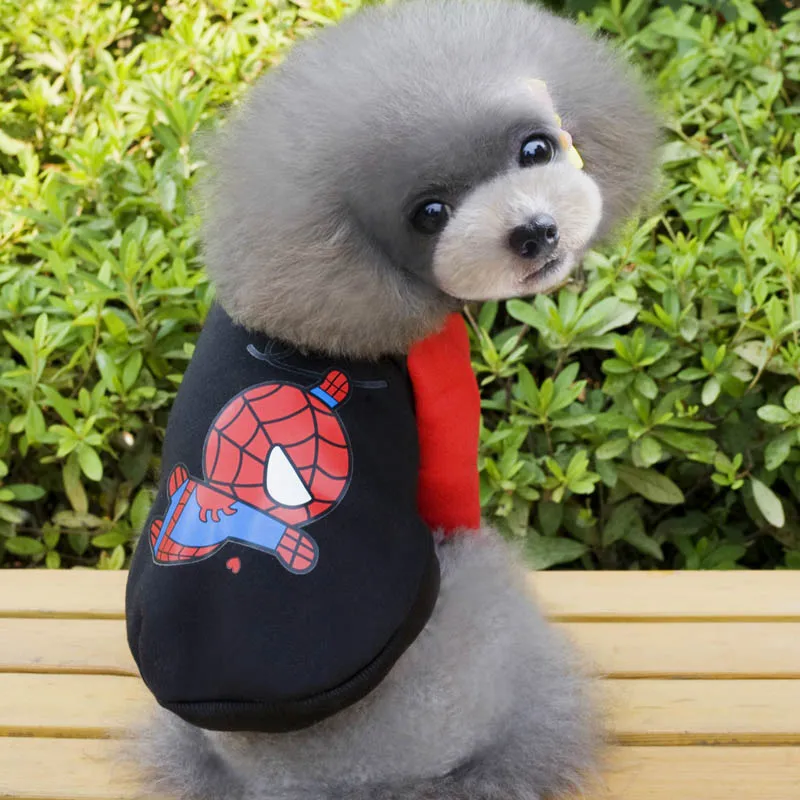 Новая одежда для собак маленьких зимняя теплая щенков пальто с мультяшным