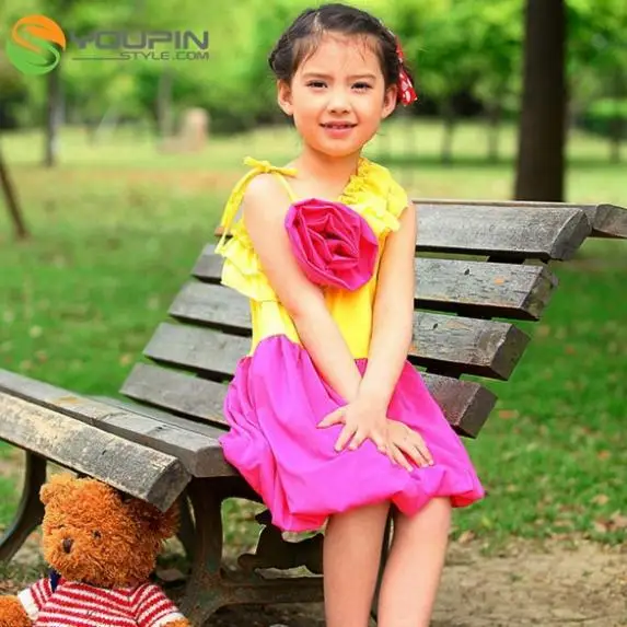 Children Kid Girls Cute Flower BE88 Sleeveless Party Dress Bubble | Детская одежда и обувь