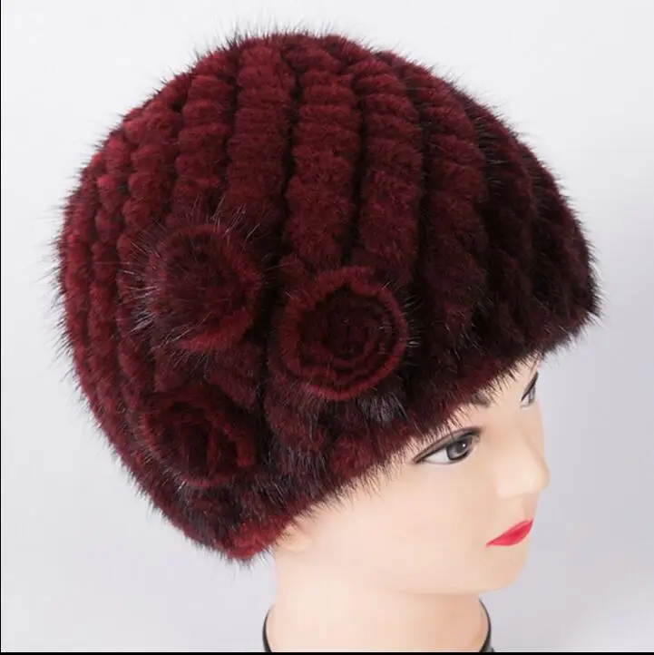 Новинка 2020 Женская Русская Шапка из натурального меха с цветами роскошная