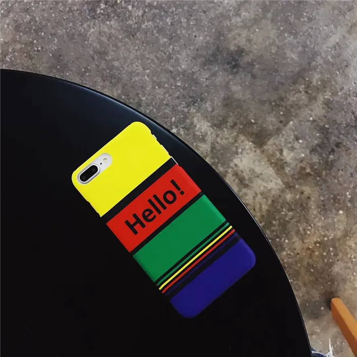 Простой цвет в полоску чехол для iphone X Мода Письмо 8 7 6 6s плюс | Мобильные телефоны и