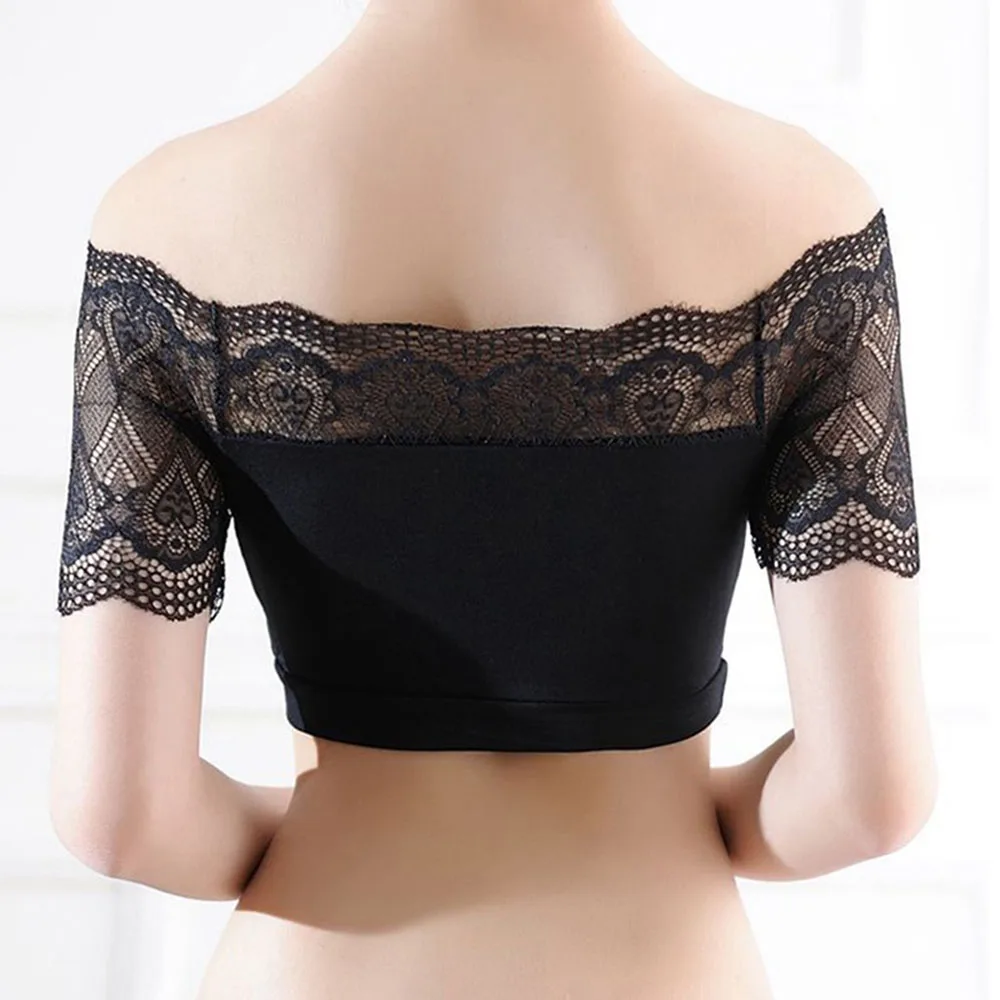 Женский Кружевной Топ без бретелек Эластичный бандо с открытыми плечами