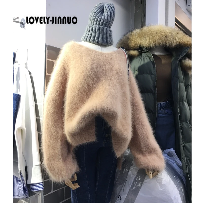 Новинка 2021 плюшевый утепленный кашемировый свитер из норки женские комплекты