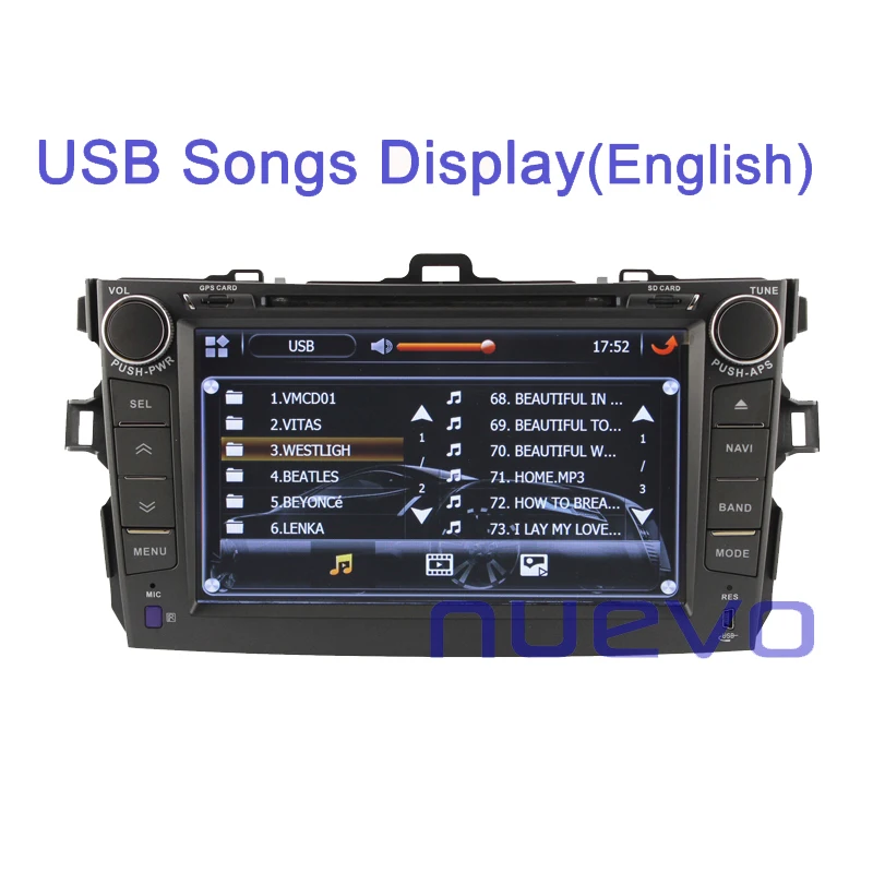 Большой 8 дюймов Car Dvd-плеер с GPS для Toyota Corolla (2007-2012) + камера заднего вида назад |