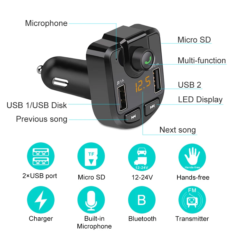 Беспроводной Fm трансмиттер Urbanroad 4 1 А USB Bluetooth mp3 плеер автомобильный комплект