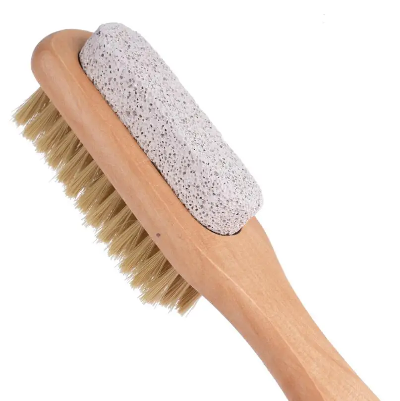 2 in 1 Natural Body or Foot Exfoliating SPA Brush Double Side with Nature Pumice Stone and Soft Bristle LX6410 | Дом и сад