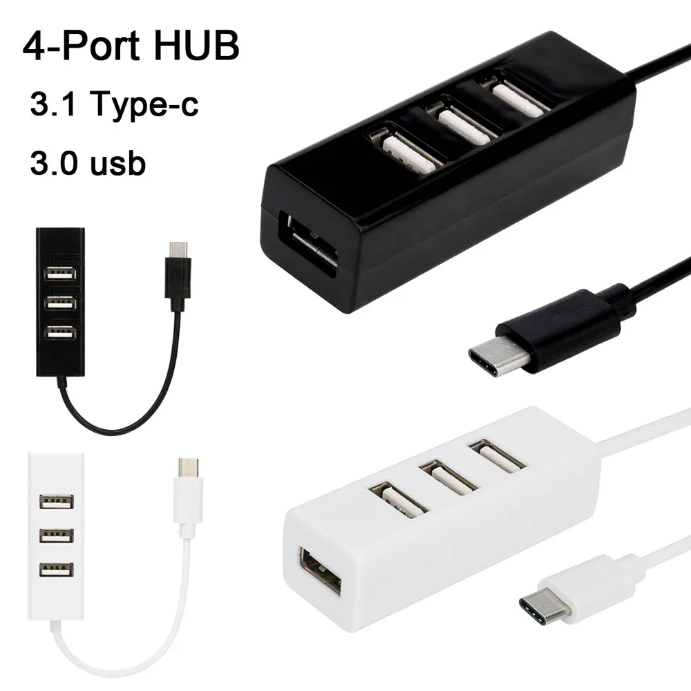 Type C 4 портовый USB 3 0 концентратор 1 адаптер для Apple Macbook 12 PC смартфона ПК iMac 30|USB-хабы|