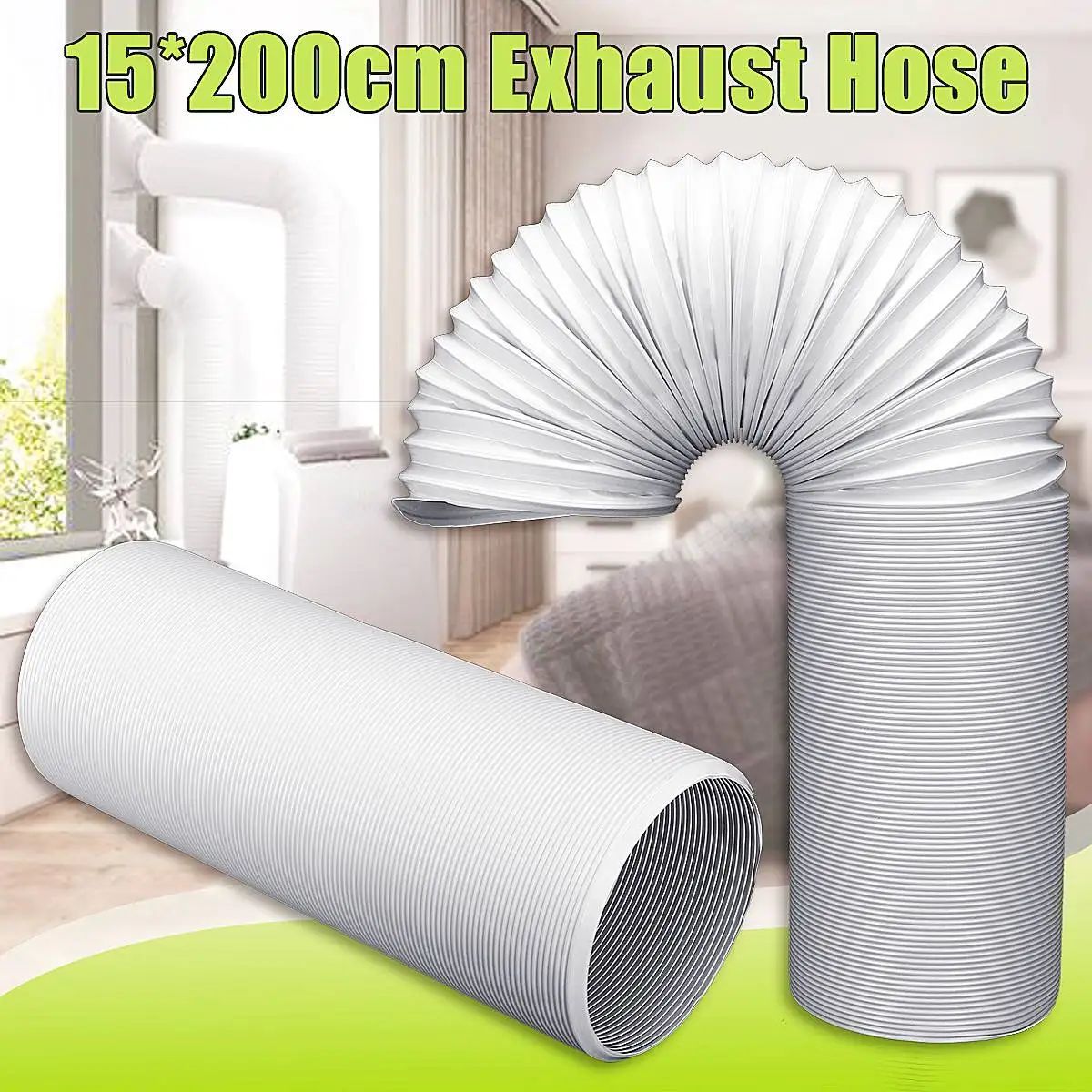 Универсальный гибкий выхлопной шланг 2 метра трубка для вентиляционного