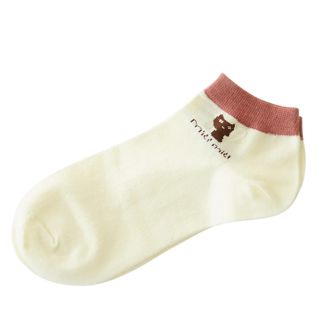 Женские хлопковые носки с принтом кота милые женские повседневные закрытым