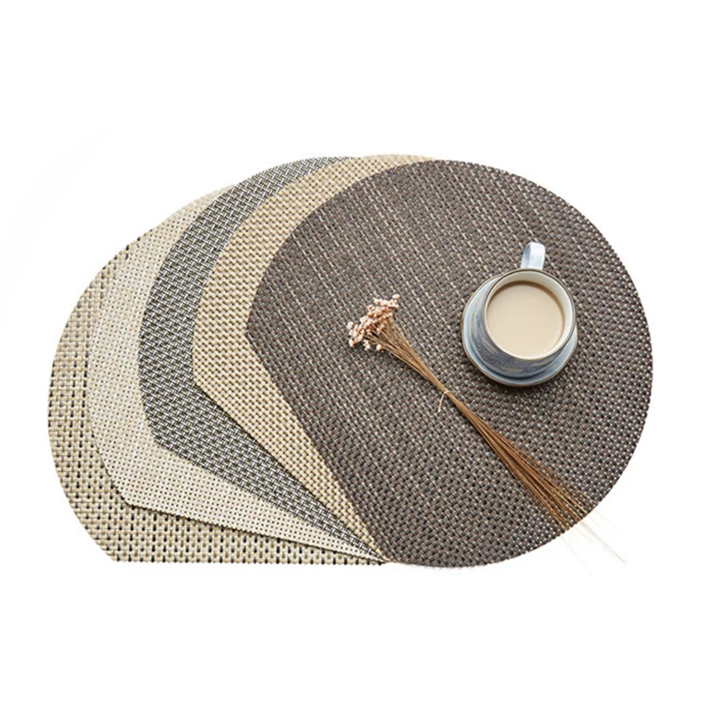 

Semicircle PVC Tablecloth Environmentally Friendly Placemat Heat Insulation Pad for Western Food Steak Plate Mat JJJCD129