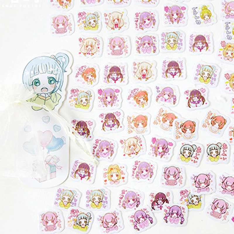 Маленькая девочка стикеры на ПВХ бумаге альбом Скрапбукинг DiaryDecorative стикер Пряжа