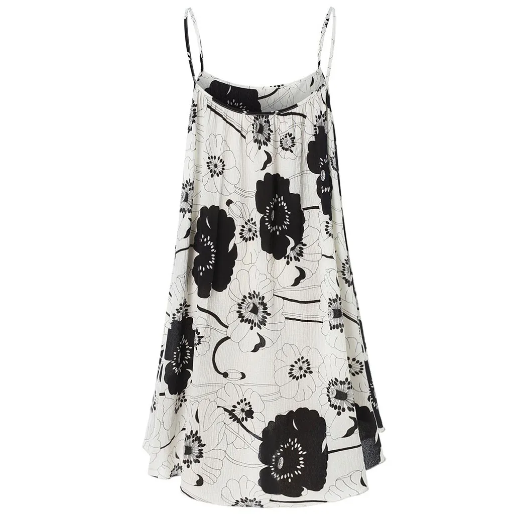 Женское платье летнее повседневное модное сексуальное без рукавов цветочный