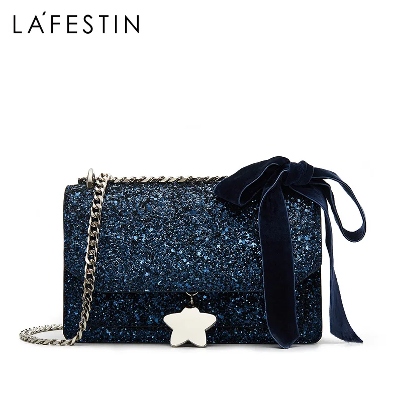 LA FESTIN вечерняя сумка элегантная через плечо Маленькая блестящая Геометрическая