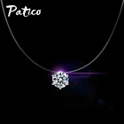 Женская ослепляющая циркониевая цепь, невидимое украшение, рыболовная леска, ожерелье, украшения для вечеринки, простая блестящая подвеска, аксессуары для шеи