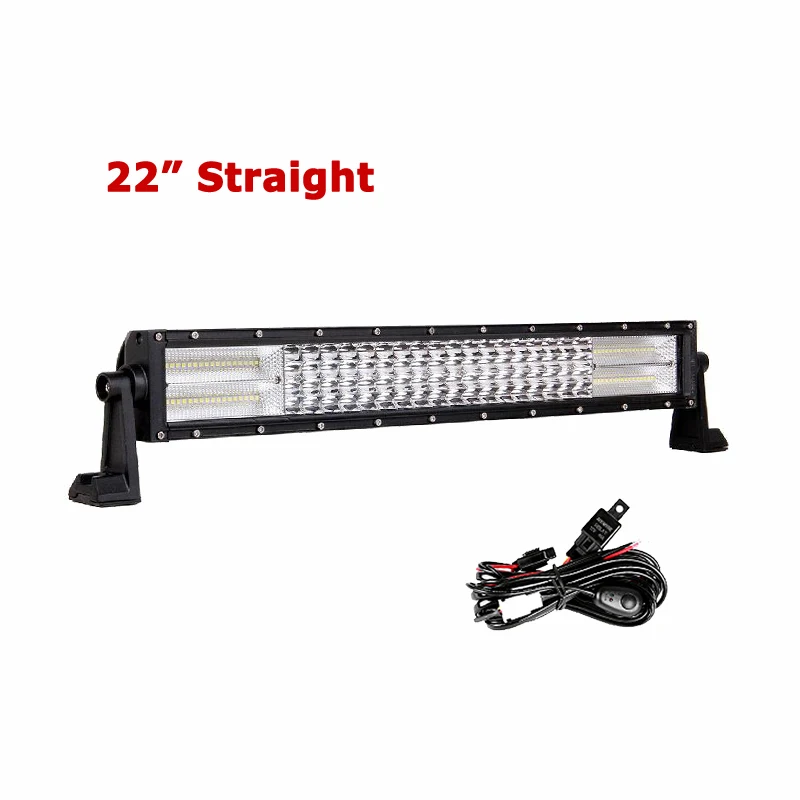 22inch and wire Oslamp 4 ряда 2" 32" 4" 52" прямой светодиодный светильник бар Offroad светодиодный бар 432 W/612 W/792 W/972 W и луч Combo Quad строкавнедорожник светодиодный рабочий светильник - Цвет: 22inch and wire