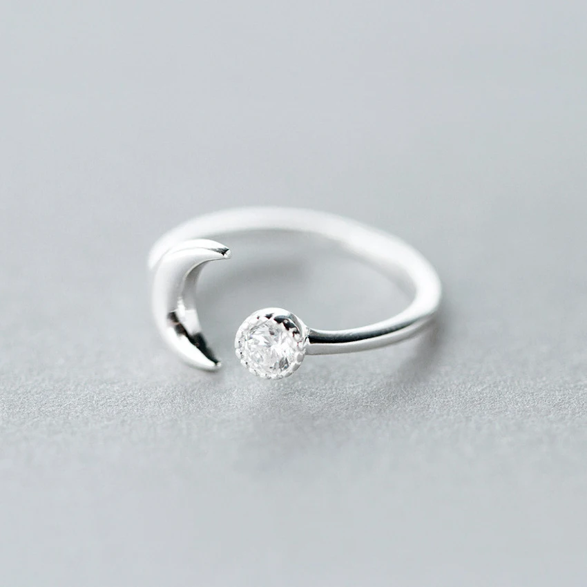 Женское Открытое кольцо с круглым кубическим полумесяцем | Украшения и