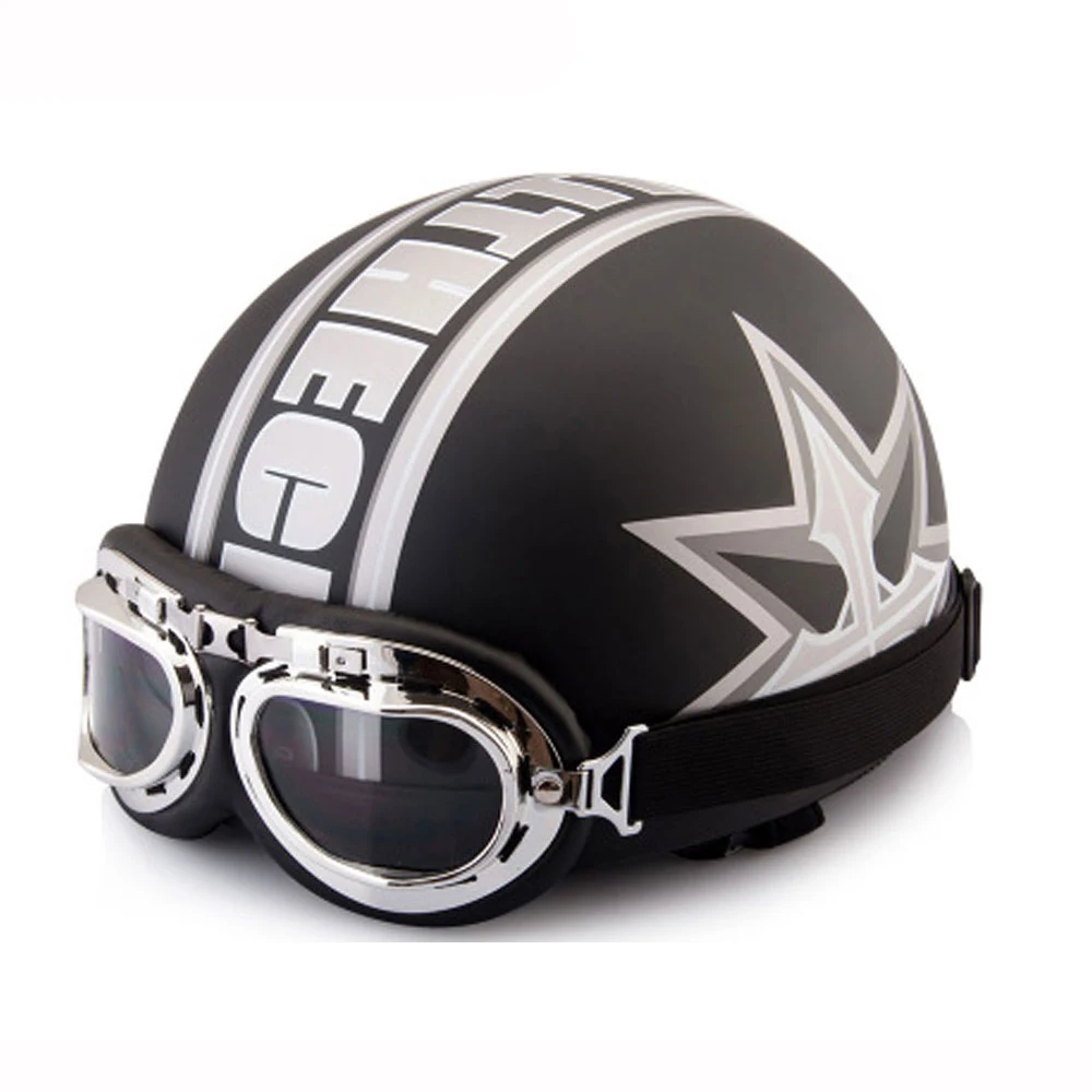 Новые полумотоциклетные шлемы уличные спортивные мужские и женские черные