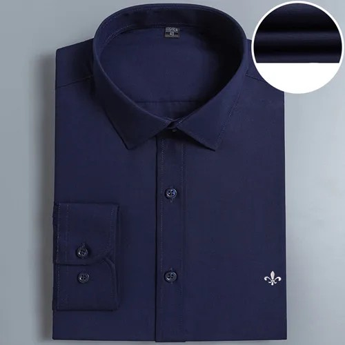 Dudalina Camisa, мужские рубашки с длинным рукавом, мужская рубашка без карманов, брендовая одежда, повседневная облегающая Camisa Social Masculina Chemise Homme - Цвет: PM-1030NAVY
