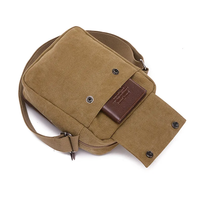 Винтажная многофункциональная холщовая мужская сумка через плечо маленькая