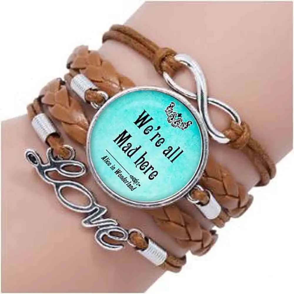2017 I'm Not Crazy Cheshire Pendants Quote Alice In Wonderland Handmade Pendant necklace Glass Cabochon Jewelry Accessories | Украшения