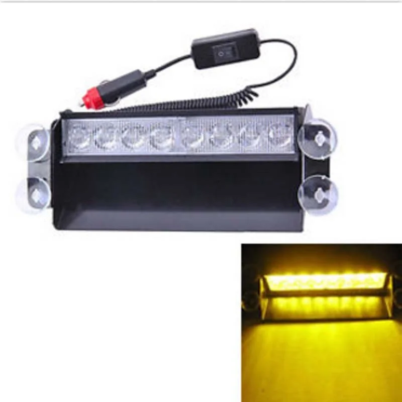 10 шт./лот 12 В авто 8 LED Полицейский стробоскоп синий тире аварийный мигающий