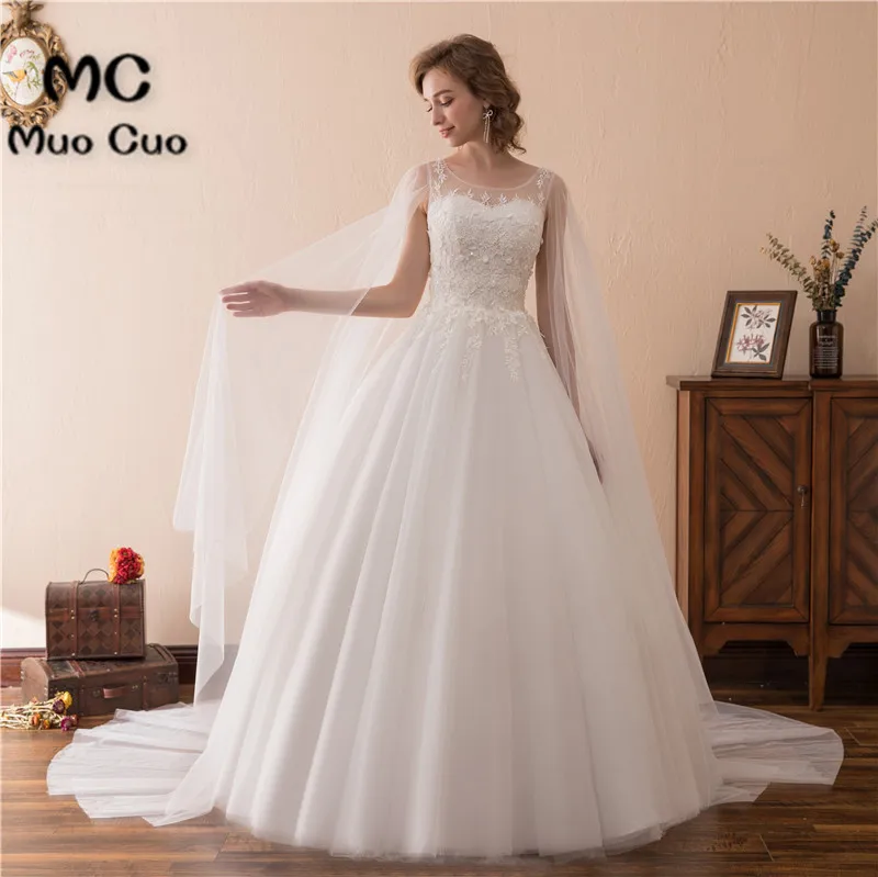 2018 отвесное кружевное свадебное платье с запахом Robe De Mariage ТРАПЕЦИЕВИДНОЕ ПЛАТЬЕ