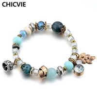 chicvie leaves friendship handmade bracelets bangles charms for women luxury brand bohemian jewelry making bracelets sbr180084