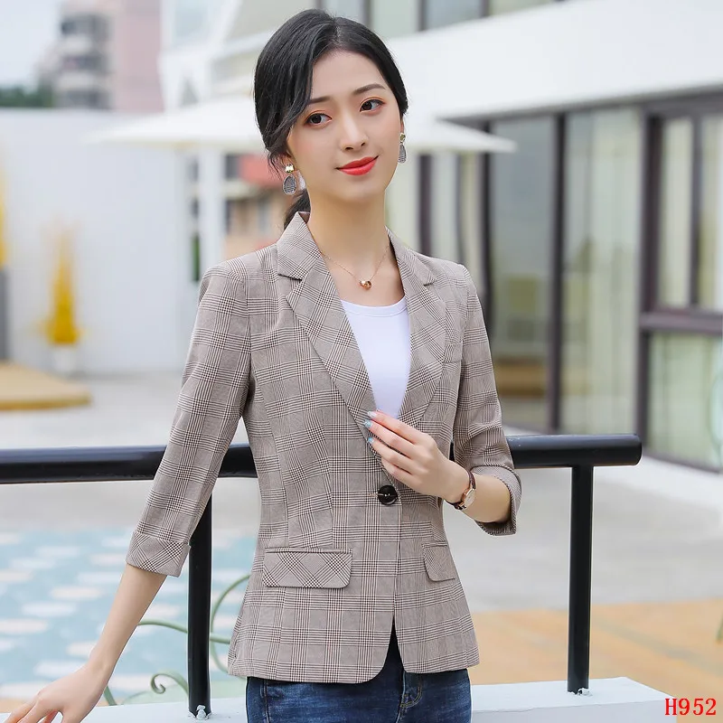 New 2019 Summer Formal Ladies Grey Blazers Women Jackets Half Sleeve Office Work Wear Clothes OL Style | Женская одежда