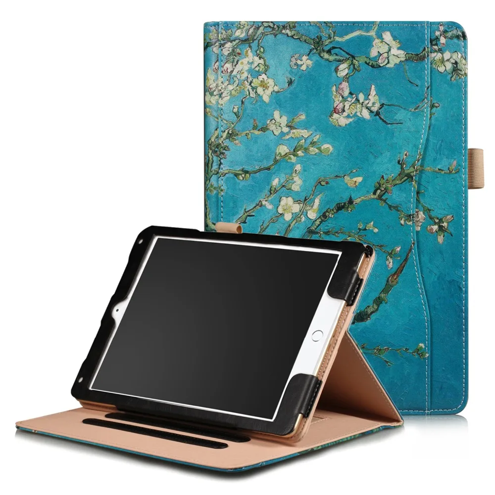 Натуральная кожа чехол для Apple iPad 9 7 2017 & 2018 Роскошный футляр с подставкой