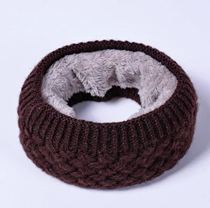 Coffee (velvet) Горячая Распродажа, зимний шейный платок для женщин и детей, хлопковый детский нагрудник, теплые мягкие шарфы для мальчиков и девочек, вязаный шарф с круглым вырезом - Цвет: Coffee (velvet)