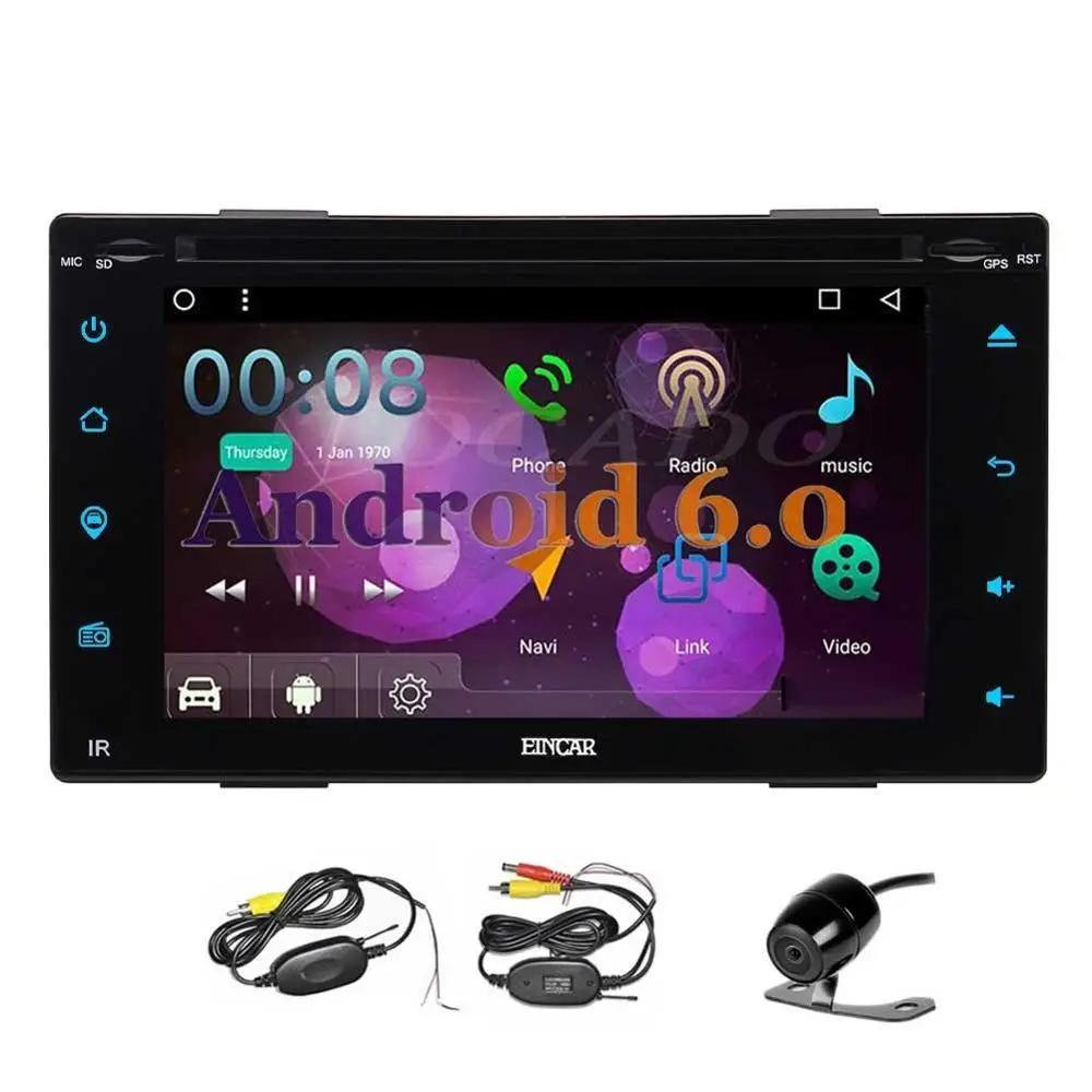 Android 6 0 двухместный din 2 Din 7 дюймовый gps для автомобилей DVD GPS радио Wi Fi поддерживает