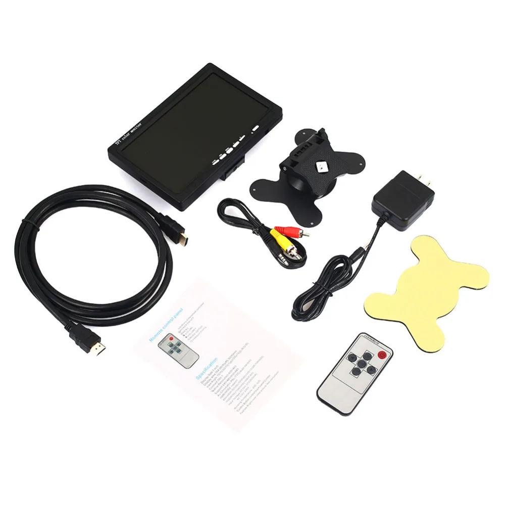 7 &quotHD 1024*600 TFT ЖК дисплей HDMI VGA вход DVD VCR автомобильный монитор заднего вида для CCTV