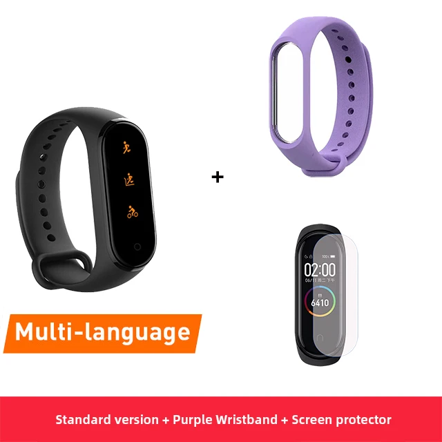CN Purple Новейшие Смарт-часы Xiaomi mi Band 4 фитнес-браслет mi band 4 фитнес-трекер Шагомер Bluetooth 5,0 смарт-браслет Xio mi Watch - Цвет: CN Purple