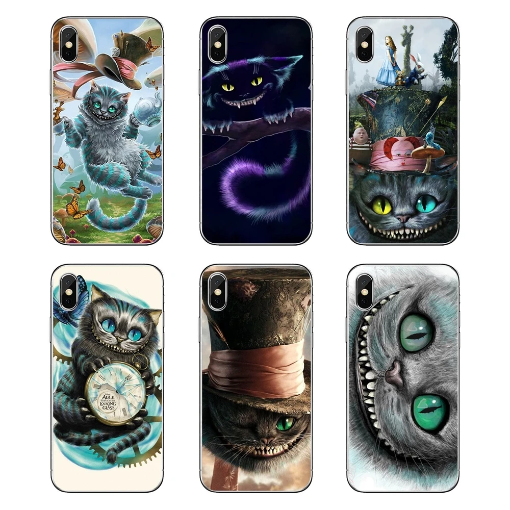 For Samsung Galaxy Note 8 9 S9 S10 A8 A9 Star Lite Plus A6S A9S Soft Shell Covers Cartoon Alice in Wonderland Space Cheshire Cat | Мобильные