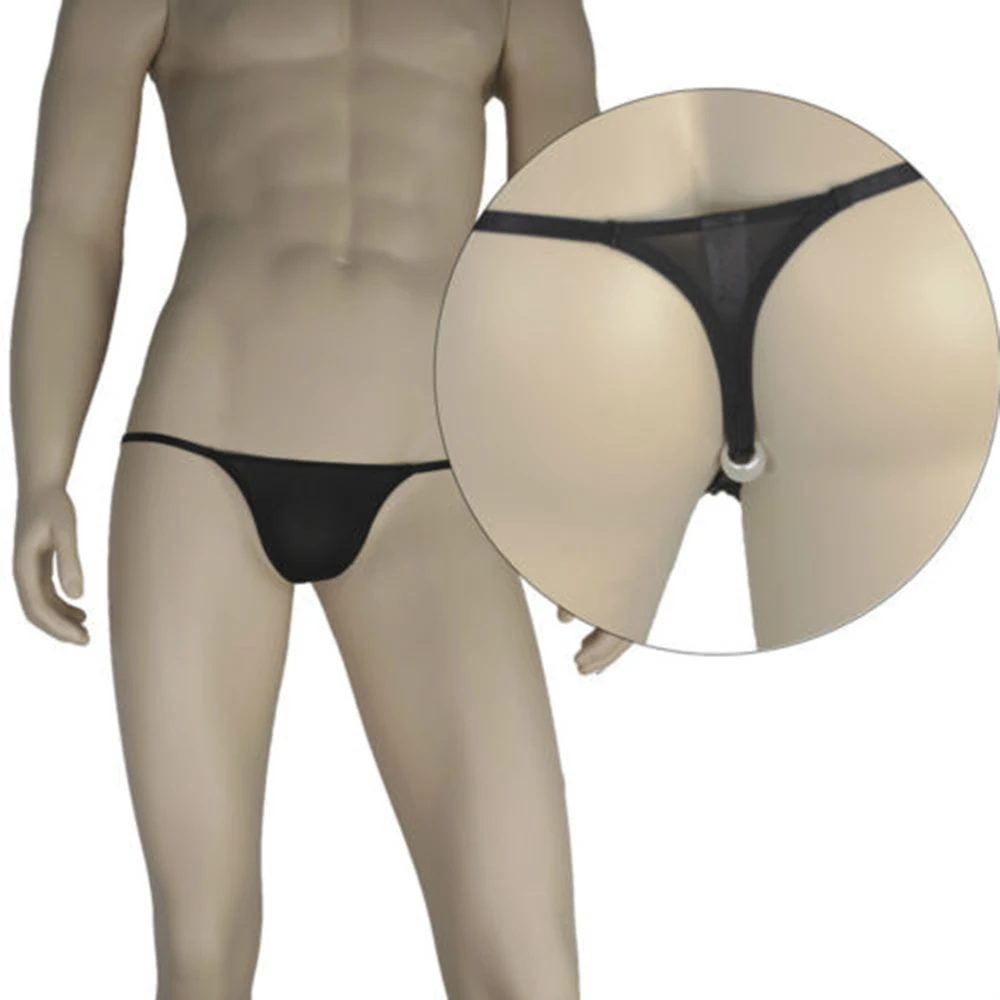 Мужские трусы сексуальные прозрачные трусики из бисера Нижнее белье Трусики