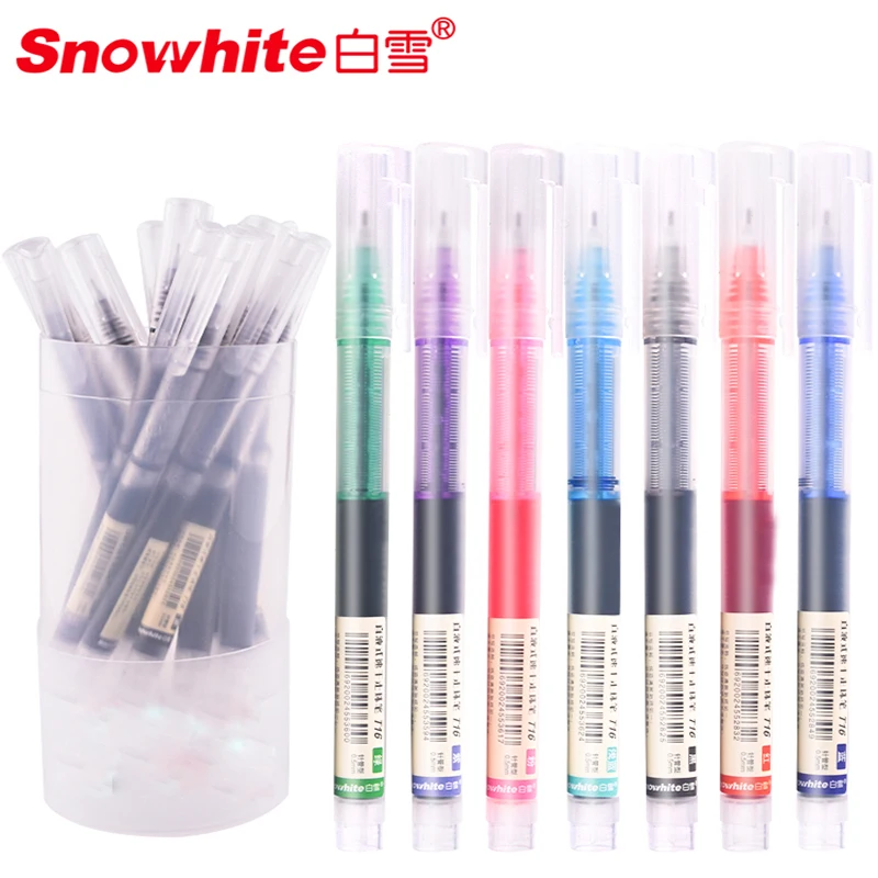 7 шт. SNOWHITE T16 прямая жидкая многоцветная унисексная ручка игольчатый шар 0 5 мм