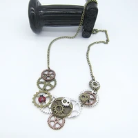 smart ladybug with multiple gears steampunk vintage necklace diy jewelry