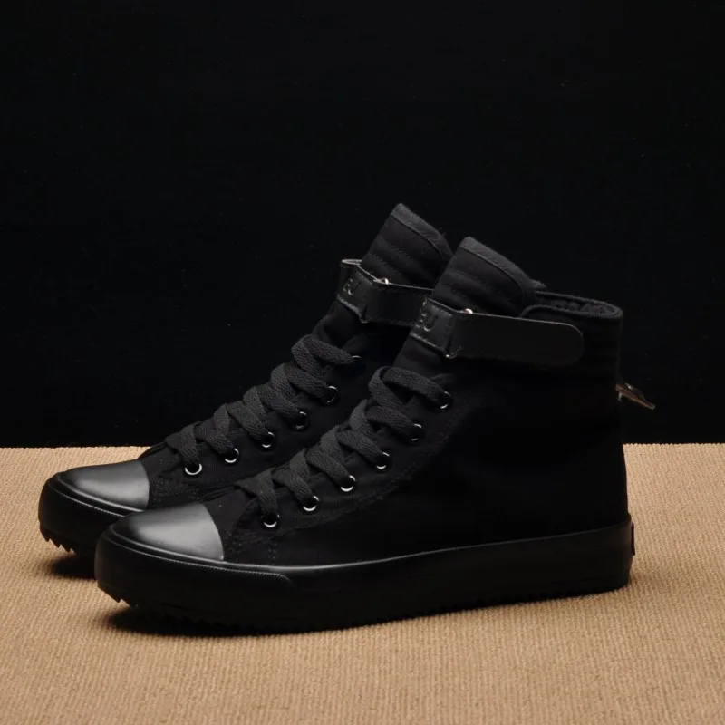 All Black ZYYZYM/Мужская парусиновая обувь; модные кроссовки с высоким берцем; сезон весна; коллекция года; классический стиль унисекс; дышащая мужская повседневная обувь для влюбленных - Цвет: All Black
